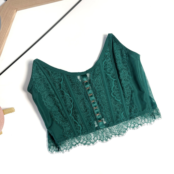 Victoria's Secret Other - Women's Victoria's Secret Dream Angels Green Lace Bra 32B Corset Strapless NEW